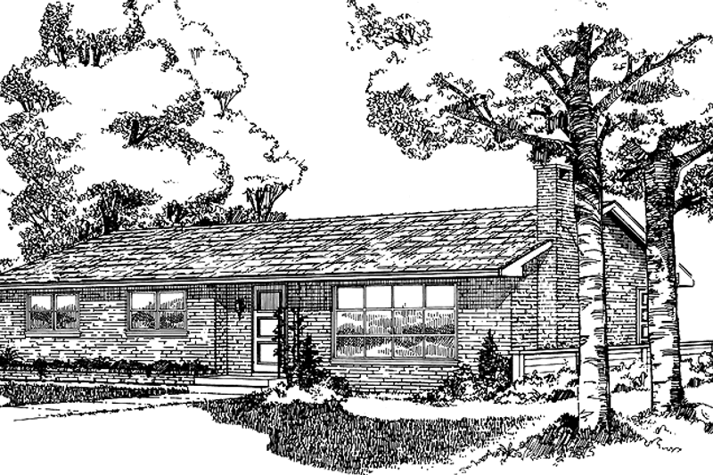 House Blueprint - Ranch Exterior - Front Elevation Plan #47-953
