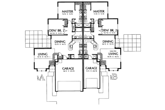 Floor Plan - Main Floor for Ranch House Plan #48-753 - 2 bed, 2 bath