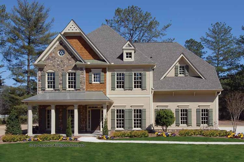 House Plan Design - Country Exterior - Front Elevation Plan #54-360