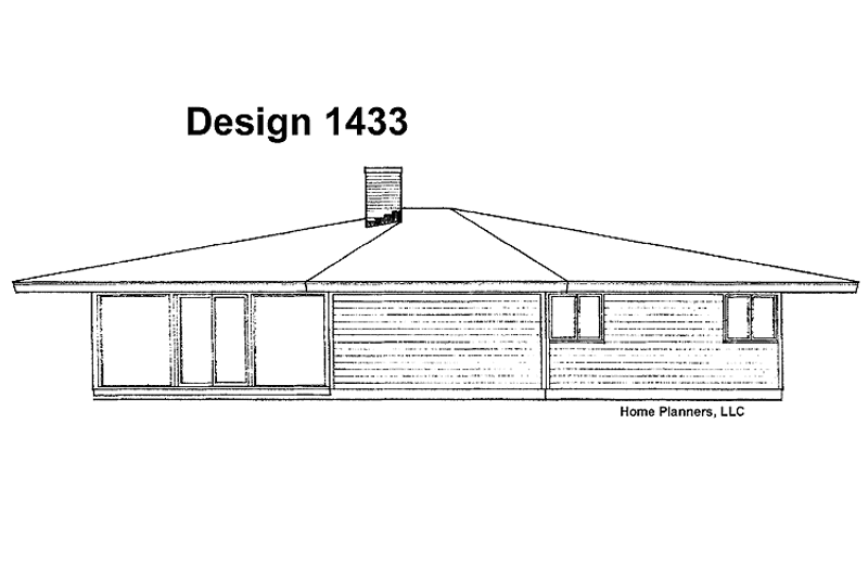 House Blueprint - Exterior - Rear Elevation for Contemporary House Plan #72-528 - 3 bed, 1 bath