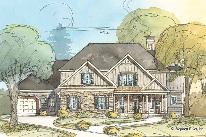 Home Plan - Exterior - Front Elevation 3 for Country House Plan #429-371 - 4 bed, 3 bath