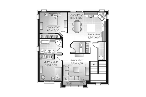 Floor Plan - Upper Floor for European House Plan #23-2448 - 6 bed, 3 bath