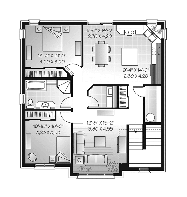 European Floor Plan - Upper Floor Plan #23-2448