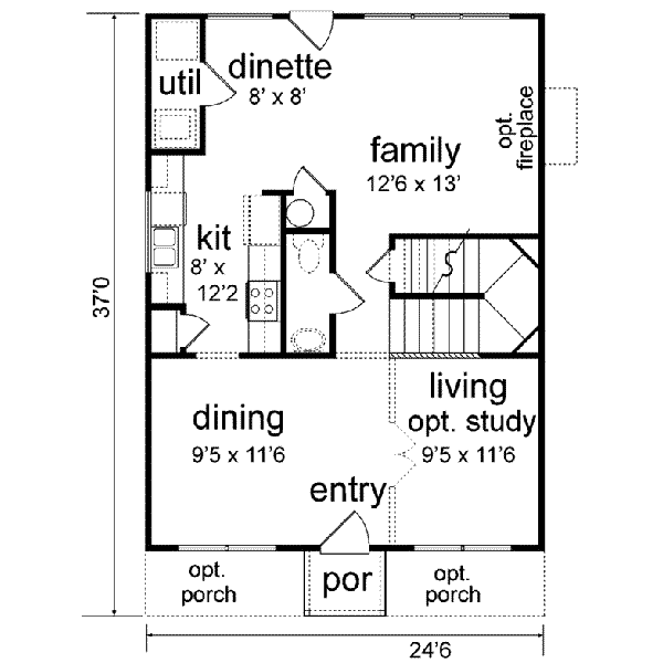 House Blueprint - Colonial Floor Plan - Main Floor Plan #84-113
