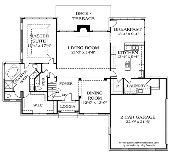 Home Plan - Traditional Floor Plan - Main Floor Plan #453-102