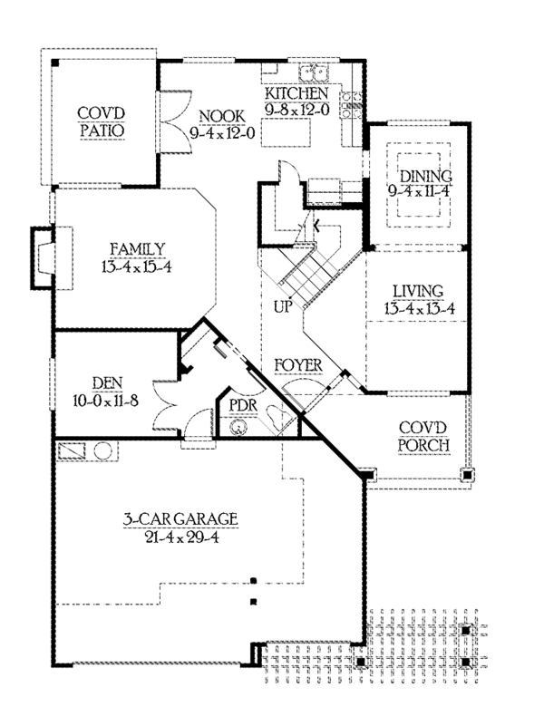 Home Plan - Craftsman Floor Plan - Main Floor Plan #132-360