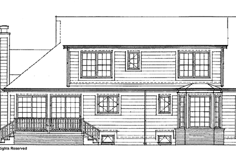 Dream House Plan - Exterior - Rear Elevation for Country House Plan #72-940 - 4 bed, 2.5 bath