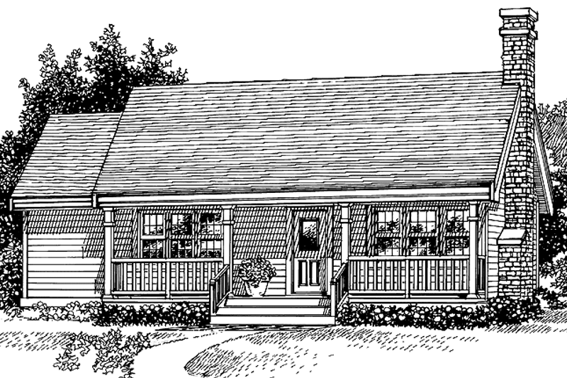 House Blueprint - Country Exterior - Front Elevation Plan #47-1020