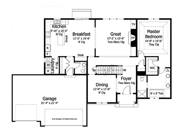 Home Plan - Colonial Floor Plan - Main Floor Plan #51-1033