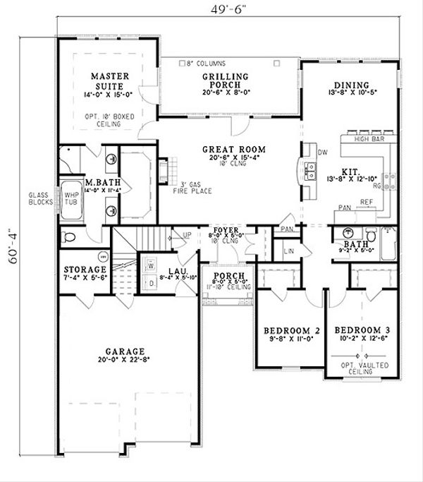 Dream House Plan - Traditional Floor Plan - Main Floor Plan #17-2394