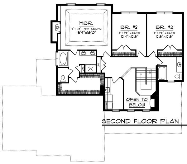 Home Plan - Southern Floor Plan - Upper Floor Plan #70-1230