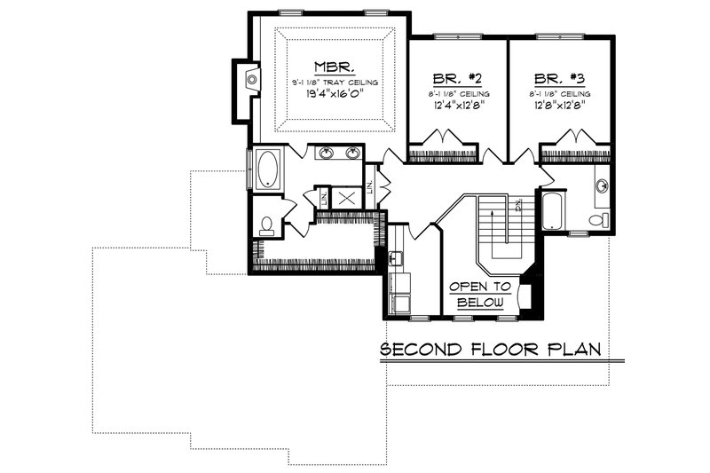 Home Plan - Floor Plan - Upper Floor for Southern House Plan #70-1230 - 4 bed, 3 bath