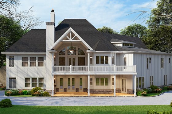 Exterior - Rear Elevation 1 for Craftsman House Plan #54-381 - 4 bed, 3.5 bath
