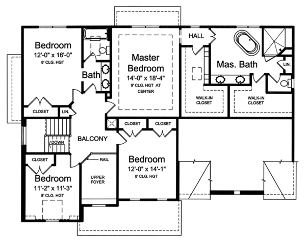 House Plan Design - Colonial Floor Plan - Upper Floor Plan #46-860