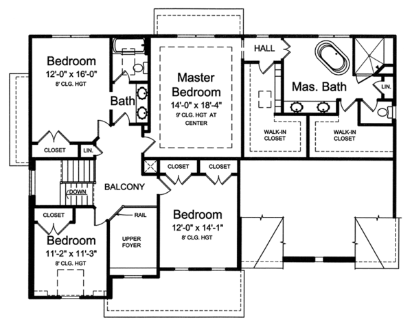 Dream House Plan - Colonial Floor Plan - Upper Floor Plan #46-860