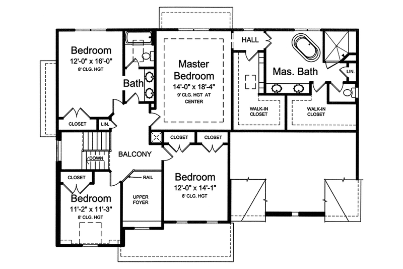 Home Plan - Floor Plan - Upper Floor for Colonial House Plan #46-860 - 4 bed, 2.5 bath