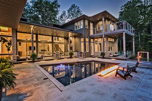 Exterior - Rear Elevation for Contemporary House Plan #935-5 - 4 bed, 4 bath