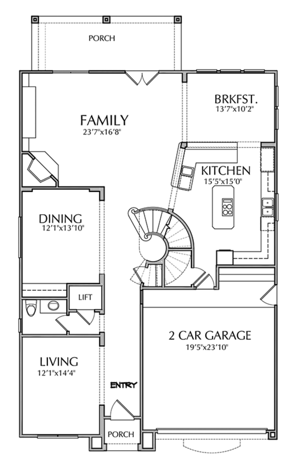 Home Plan - Mediterranean Floor Plan - Main Floor Plan #1021-15