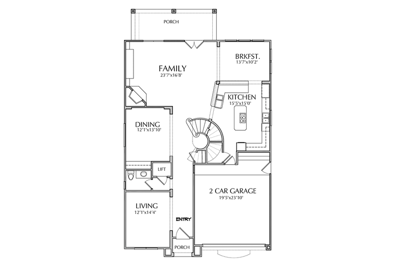 Home Plan - Floor Plan - Main Floor for Mediterranean House Plan #1021-15 - 3 bed, 4.5 bath
