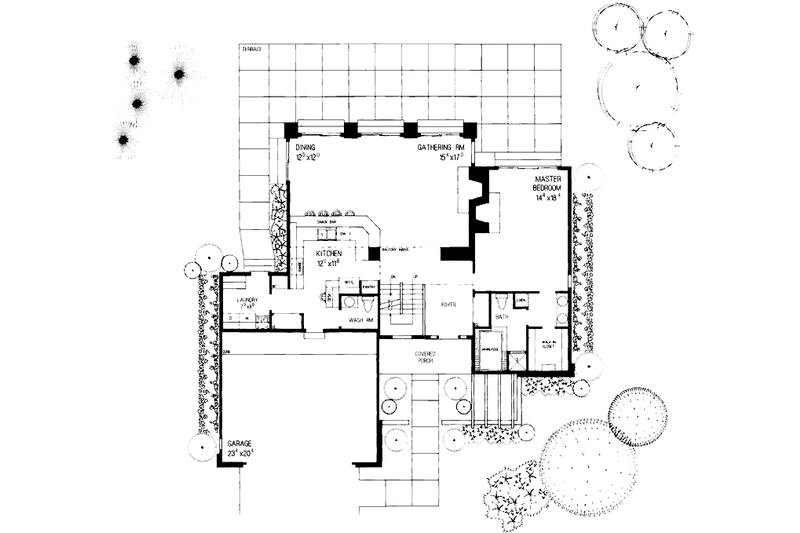 Dream House Plan - Floor Plan - Main Floor for Contemporary House Plan #72-636 - 3 bed, 2.5 bath