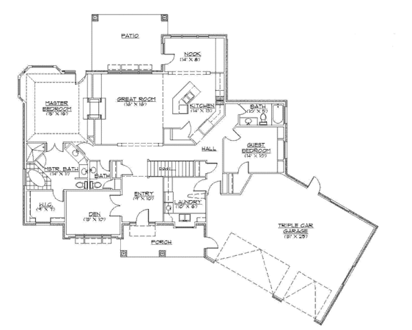 Architectural House Design - European Floor Plan - Main Floor Plan #945-121