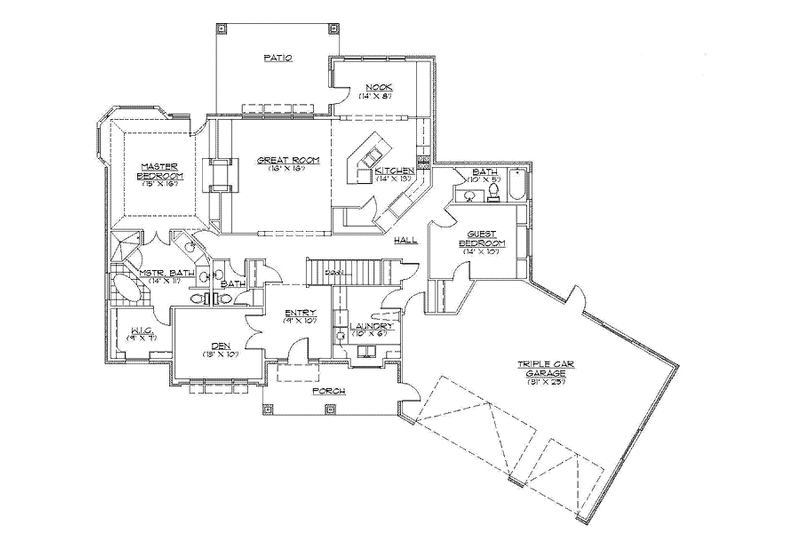 Home Plan - Floor Plan - Main Floor for European House Plan #945-121 - 2 bed, 2.5 bath