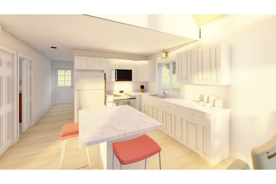 Interior - Kitchen for Cabin House Plan #126-243 - 2 bed, 2 bath