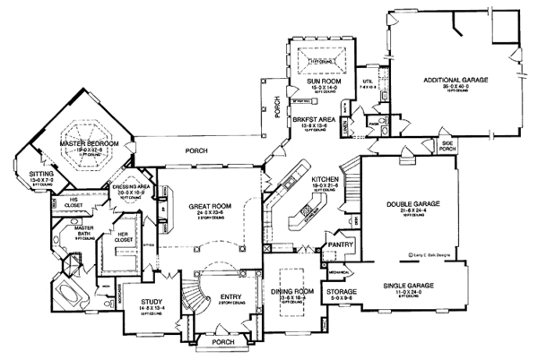 House Design - Colonial Floor Plan - Main Floor Plan #952-75