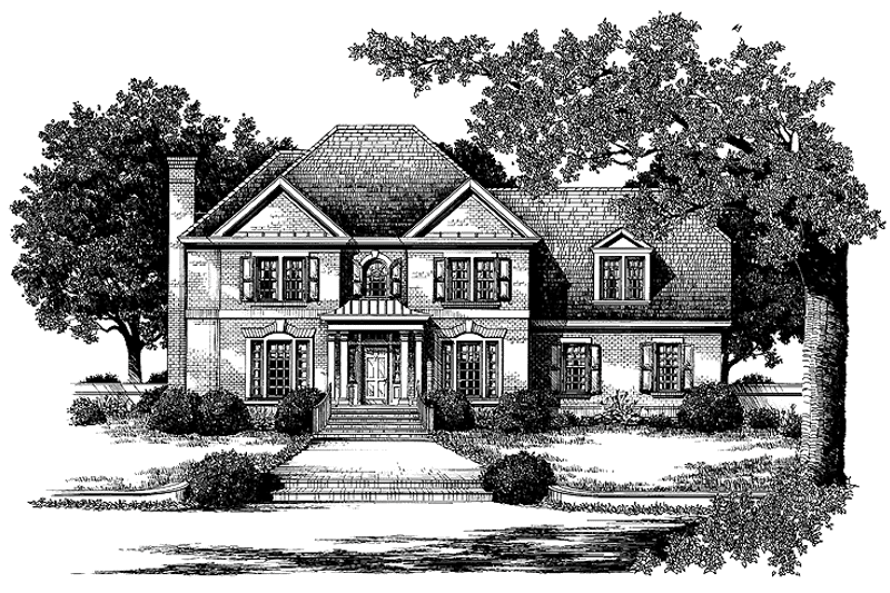 Home Plan - Exterior - Front Elevation 3 for Colonial House Plan #429-110 - 3 bed, 2.5 bath