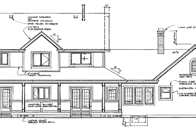 Home Plan - Exterior - Rear Elevation for Victorian House Plan #47-859 - 4 bed, 3 bath