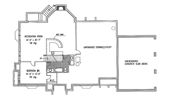 Architectural House Design - European Floor Plan - Lower Floor Plan #953-128