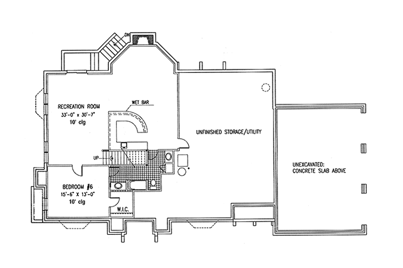 Home Plan - Floor Plan - Lower Floor for European House Plan #953-128 - 6 bed, 5 bath