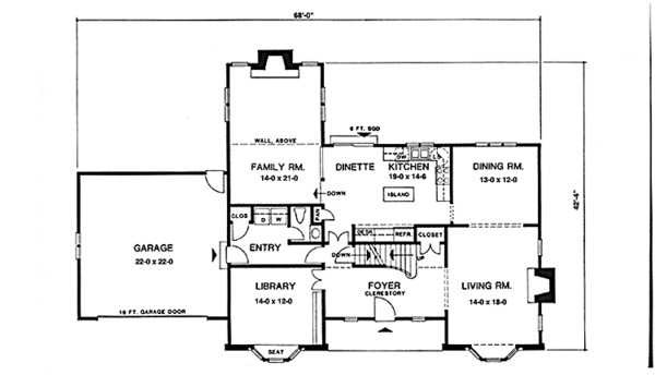 Architectural House Design - European Floor Plan - Main Floor Plan #1001-151