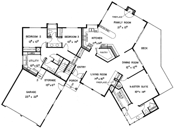 Contemporary Floor Plan - Main Floor Plan #60-811