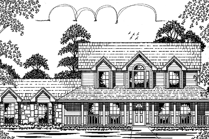 House Plan Design - Country Exterior - Front Elevation Plan #42-688