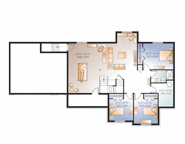Home Plan - Country Floor Plan - Lower Floor Plan #23-2516