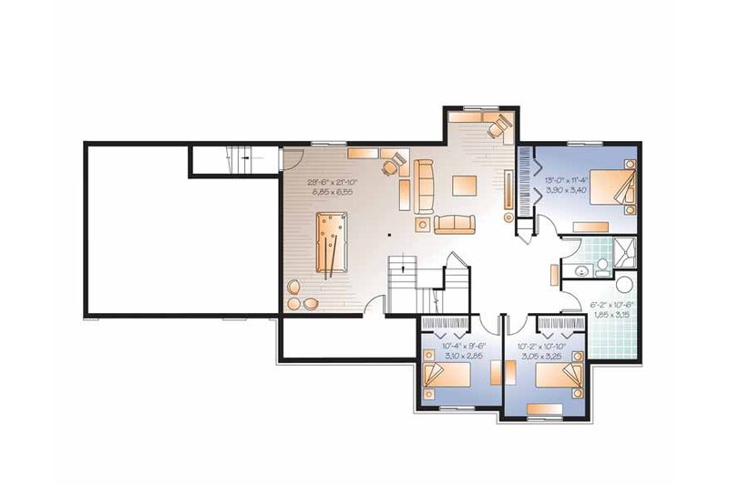 Dream House Plan - Floor Plan - Lower Floor for Country House Plan #23-2516 - 6 bed, 3 bath