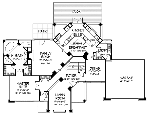 House Plan Design - Contemporary Floor Plan - Main Floor Plan #320-711