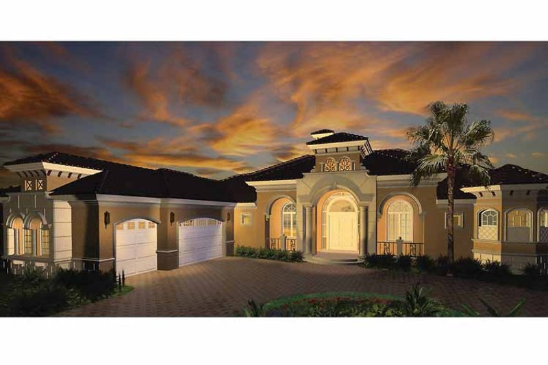 Home Plan - Exterior - Front Elevation 3 for Mediterranean House Plan #1017-26 - 3 bed, 4.5 bath