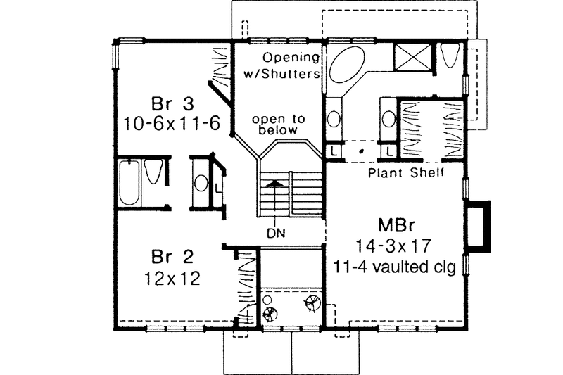 Home Plan - Floor Plan - Upper Floor for Traditional House Plan #320-676 - 2 bed, 2.5 bath