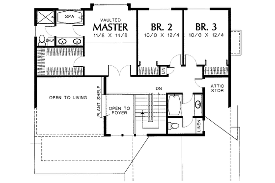 Floor Plan - Upper Floor for Craftsman House Plan #48-764 - 4 bed, 3 bath