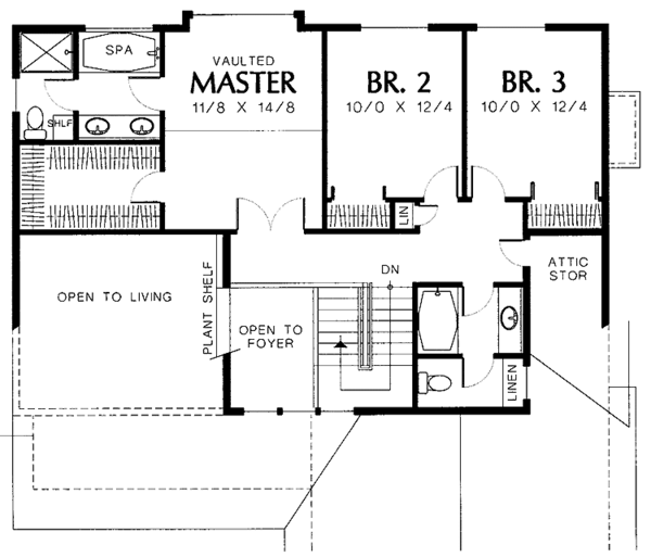 Home Plan - Craftsman Floor Plan - Upper Floor Plan #48-764