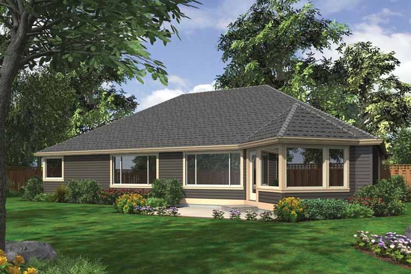 Home Plan - Exterior - Rear Elevation 1 for Ranch House Plan #132-544 - 3 bed, 3 bath
