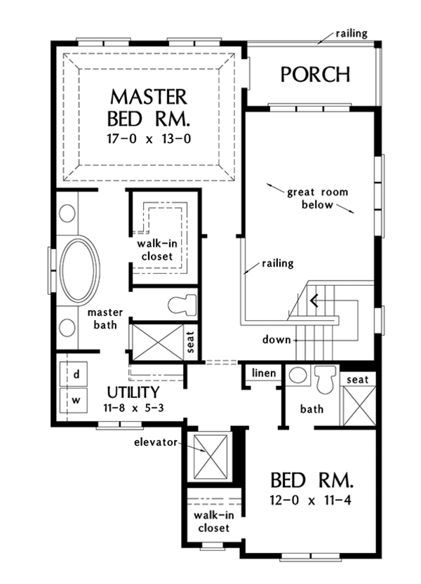 Architectural House Design - Country Floor Plan - Upper Floor Plan #929-996