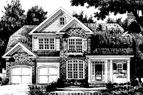 Exterior - Front Elevation 3 for Colonial House Plan #927-816 - 3 bed, 2.5 bath