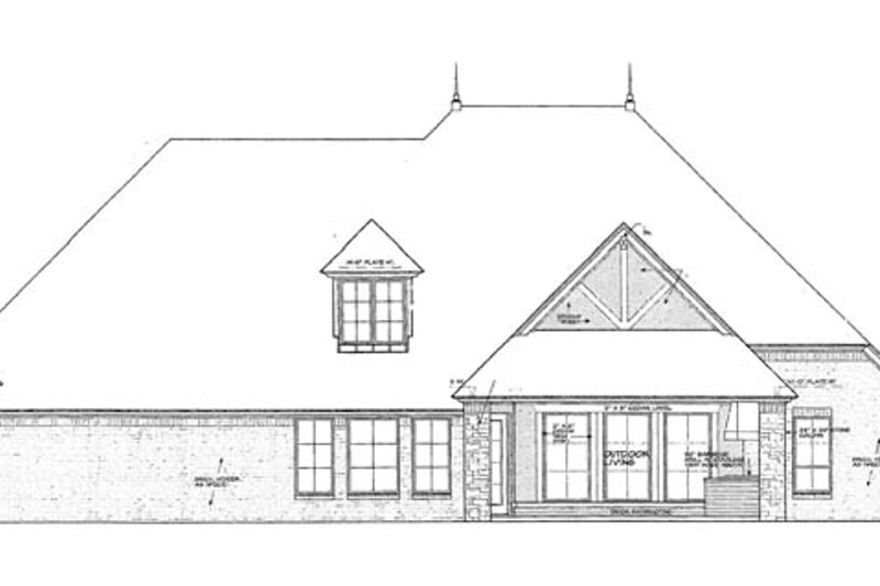 Dream House Plan - Exterior - Rear Elevation for European House Plan #310-1264 - 3 bed, 2.5 bath