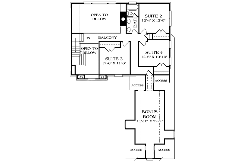 Dream House Plan - Floor Plan - Upper Floor for Traditional House Plan #453-515 - 4 bed, 2.5 bath