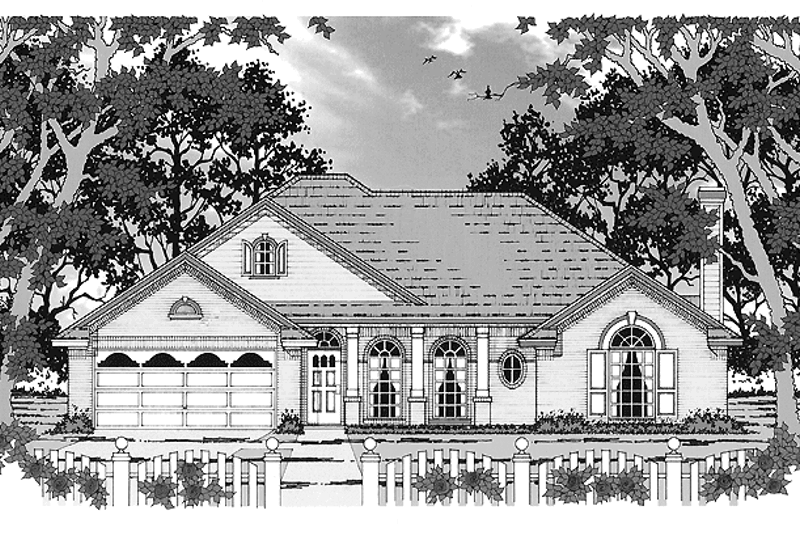 House Blueprint - Colonial Exterior - Front Elevation Plan #42-559
