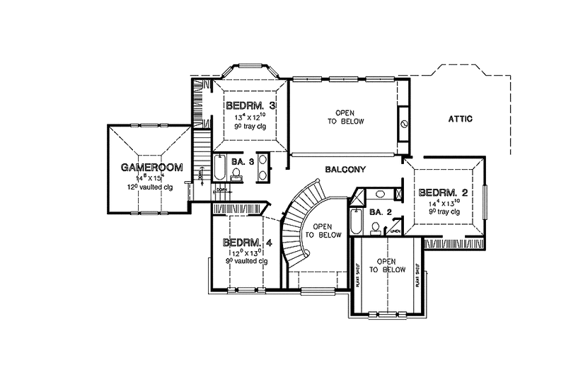 Home Plan - Floor Plan - Upper Floor for Mediterranean House Plan #472-321 - 5 bed, 4.5 bath