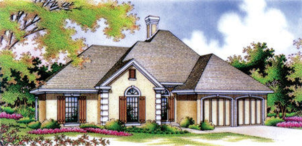 Exterior - Front Elevation 2 for European House Plan #45-268 - 3 bed, 2 bath